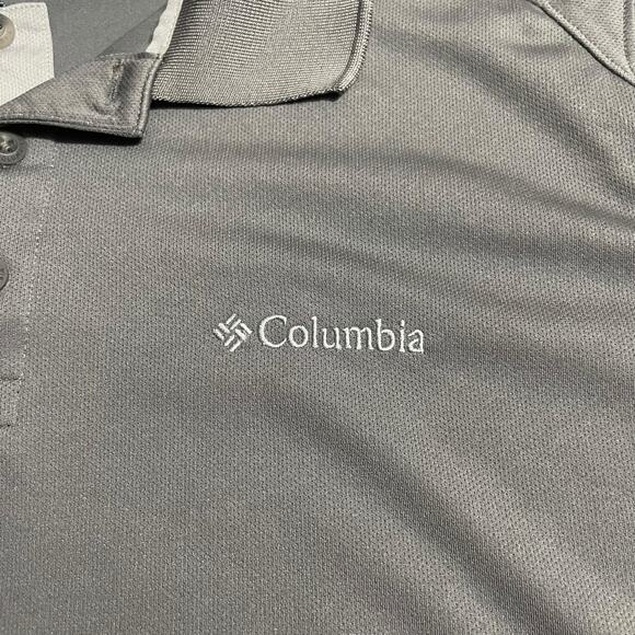 Columbia Polo Shirt Mens Medium Gray Omni Shade Omni Wick Short Sleeve 1637391 - Picture 4 of 9